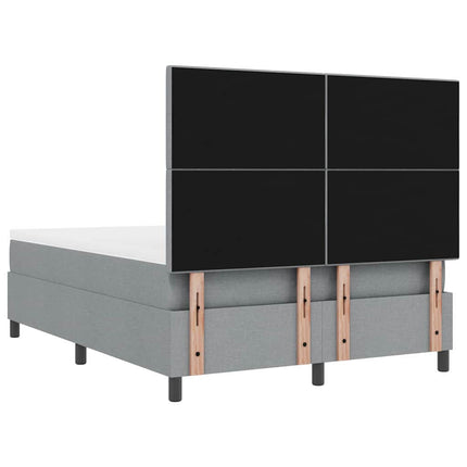 Box spring seng med hovedgærde Lysegrå 160 x 200 cm Stof
