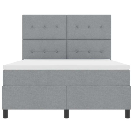 Box spring seng med hovedgærde Lysegrå 160 x 200 cm Stof