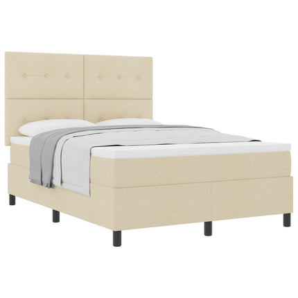 Box spring seng med hovedgærde Creme 160 x 200 cm Stof