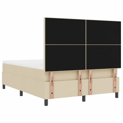 Box spring seng med hovedgærde Creme 160 x 200 cm Stof