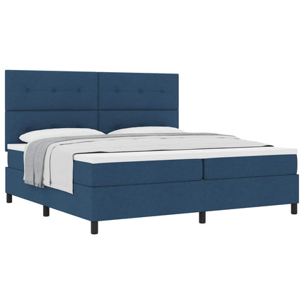 Box spring seng med hovedgærde Blå 200 x 200 cm Stof
