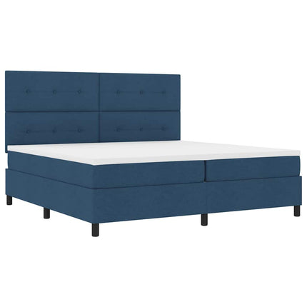 Box spring seng med hovedgærde Blå 200 x 200 cm Stof
