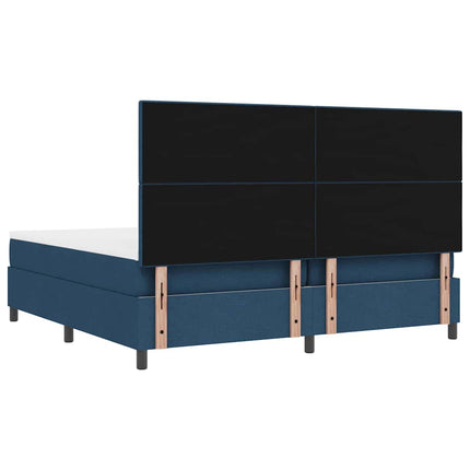 Box spring seng med hovedgærde Blå 200 x 200 cm Stof