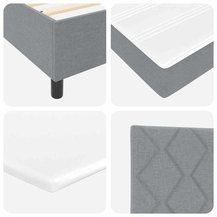 Box spring seng med hovedgærde Lysegrå 90 x 190 cm Stof