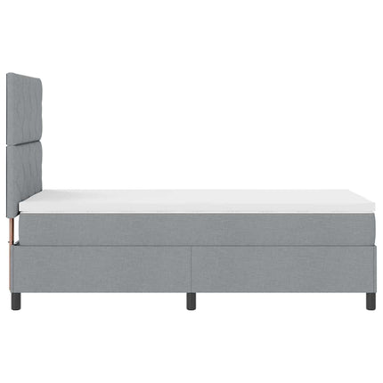 Box spring seng med hovedgærde Lysegrå 90 x 190 cm Stof