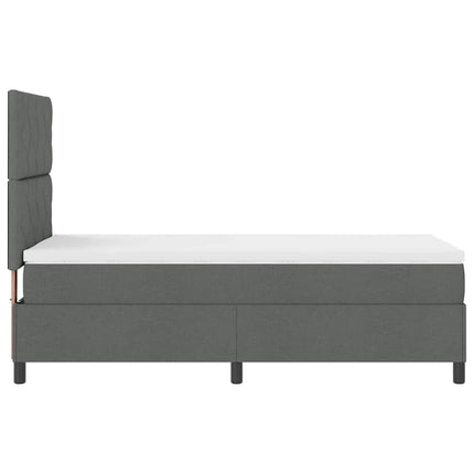 Box spring seng med hovedgærde Mørkegrå 90 x 200 cm Stof