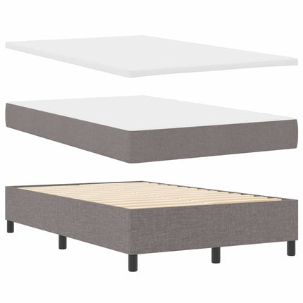 Box spring seng med hovedgærde Gråbrun 120 x 200 cm Stof