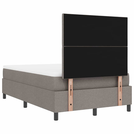 Box spring seng med hovedgærde Gråbrun 120 x 200 cm Stof