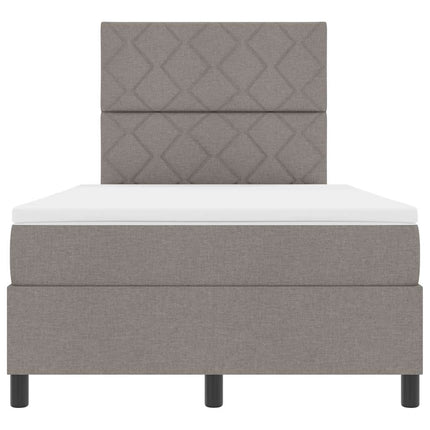 Box spring seng med hovedgærde Gråbrun 120 x 200 cm Stof