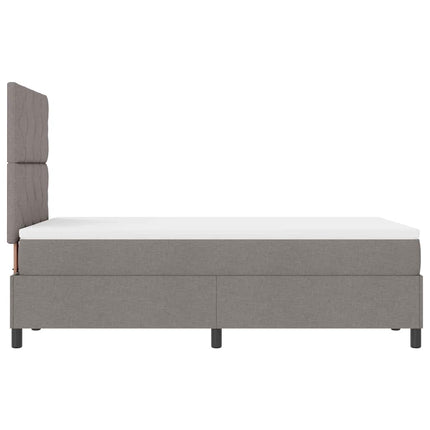 Box spring seng med hovedgærde Gråbrun 120 x 200 cm Stof