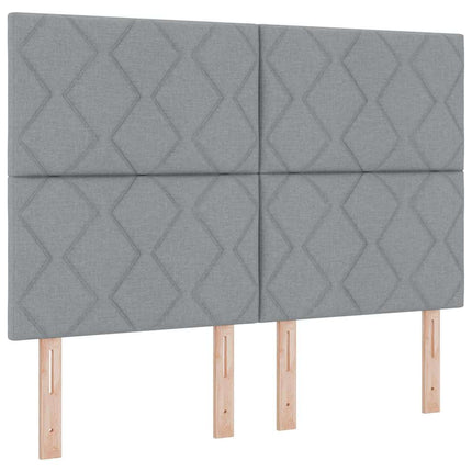 Box spring seng med hovedgærde Lysegrå 140 x 190 cm Stof