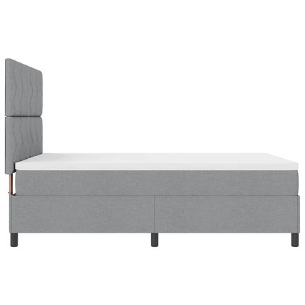 Box spring seng med hovedgærde Lysegrå 140 x 190 cm Stof