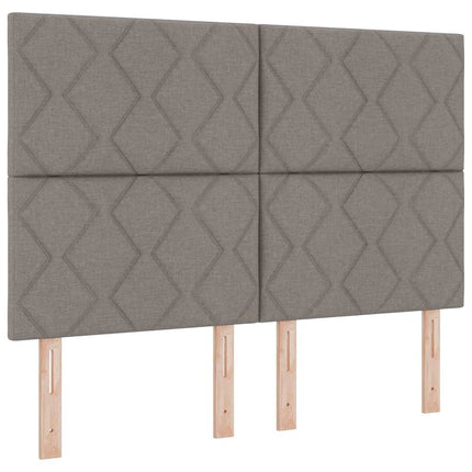 Box spring seng med hovedgærde Gråbrun 140 x 190 cm Stof