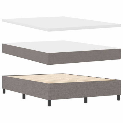 Box spring seng med hovedgærde Gråbrun 140 x 190 cm Stof