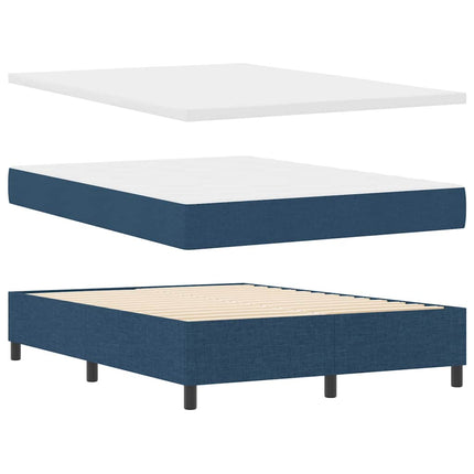 Box spring seng med hovedgærde Blå 140 x 190 cm Stof