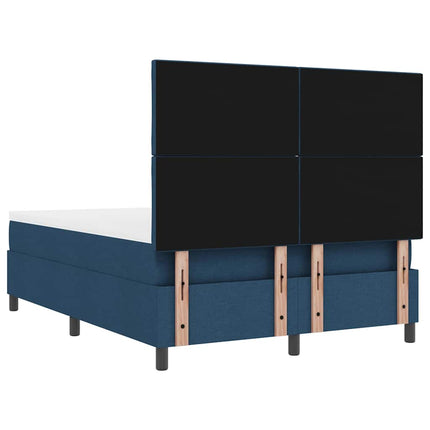 Box spring seng med hovedgærde Blå 140 x 190 cm Stof