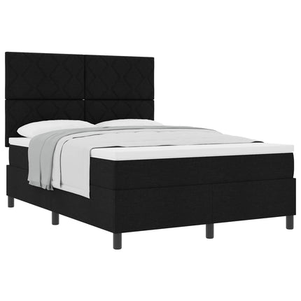 Box spring seng med hovedgærde Sort 140 x 200 cm Stof