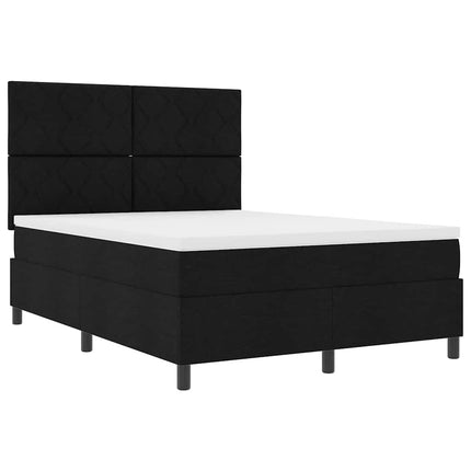 Box spring seng med hovedgærde Sort 140 x 200 cm Stof