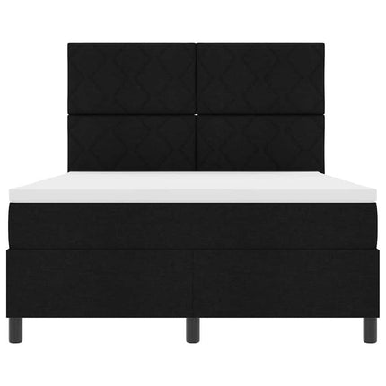 Box spring seng med hovedgærde Sort 140 x 200 cm Stof