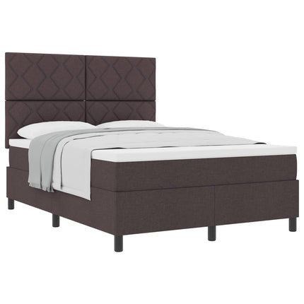 Box spring seng med hovedgærde Mørk Brun 140 x 200 cm Stof