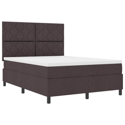Box spring seng med hovedgærde Mørk Brun 140 x 200 cm Stof