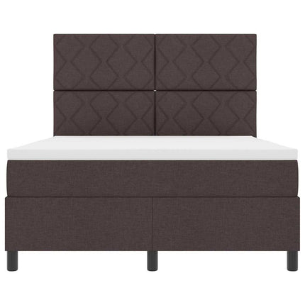 Box spring seng med hovedgærde Mørk Brun 160 x 200 cm Stof
