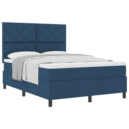 Box spring seng med hovedgærde Blå 160 x 200 cm Stof