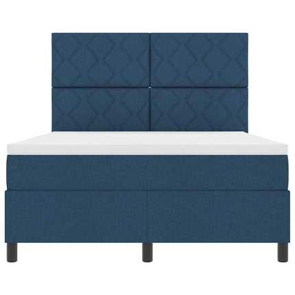 Box spring seng med hovedgærde Blå 160 x 200 cm Stof