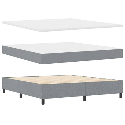 Box spring seng med hovedgærde Lysegrå 180 x 200 cm Stof