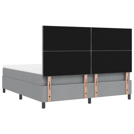 Box spring seng med hovedgærde Lysegrå 180 x 200 cm Stof