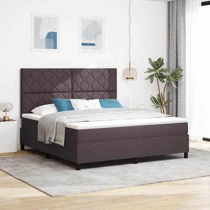 Box spring seng med hovedgærde Mørk Brun 180 x 200 cm Stof