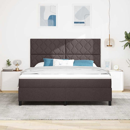 Box spring seng med hovedgærde Mørk Brun 180 x 200 cm Stof