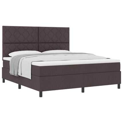 Box spring seng med hovedgærde Mørk Brun 180 x 200 cm Stof