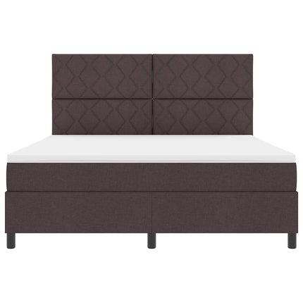 Box spring seng med hovedgærde Mørk Brun 180 x 200 cm Stof