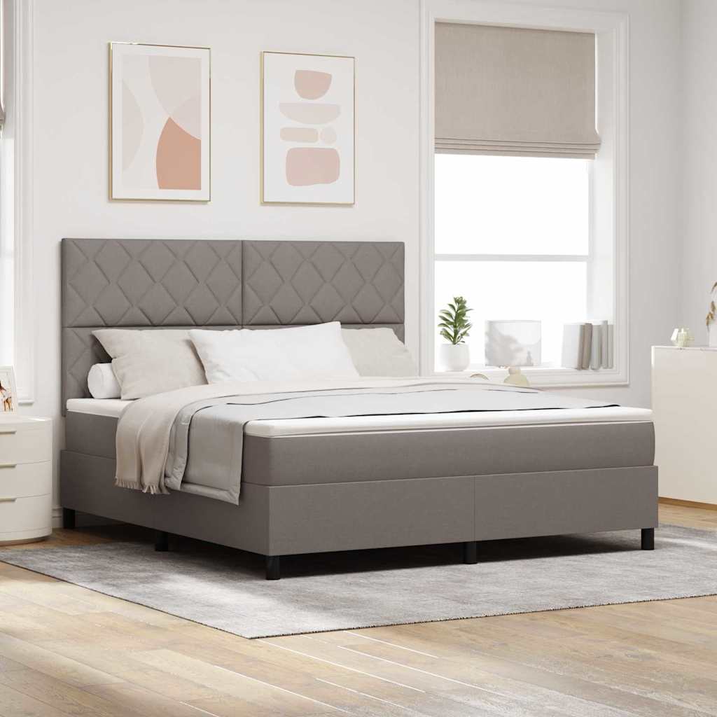 Box spring seng med hovedgrde Grbrun 180 x 200 cm Stof