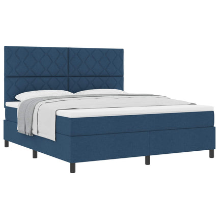 Box spring seng med hovedgærde Blå 180 x 200 cm Stof