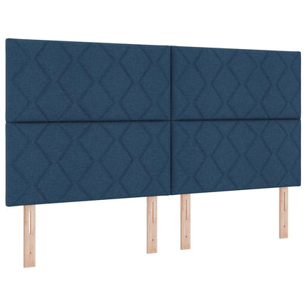 Box spring seng med hovedgærde Blå 180 x 200 cm Stof