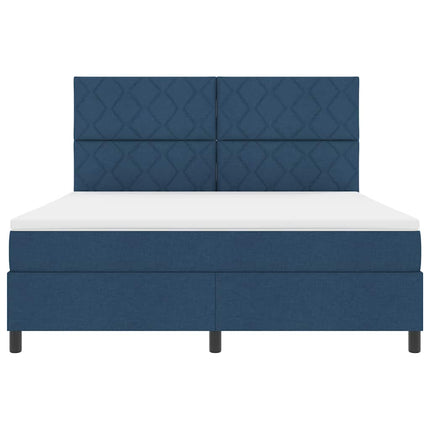 Box spring seng med hovedgærde Blå 180 x 200 cm Stof