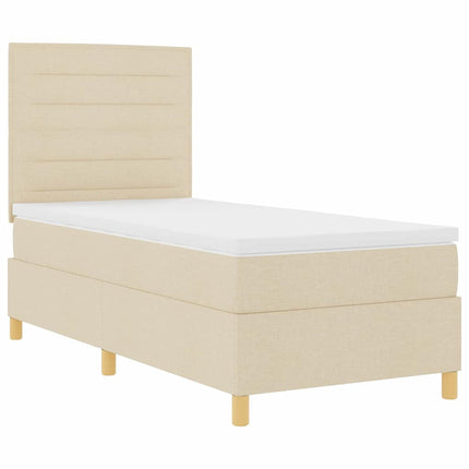 Box spring seng med madras Creme 80 x 200 cm Stof