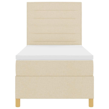 Box spring seng med madras Creme 80 x 200 cm Stof