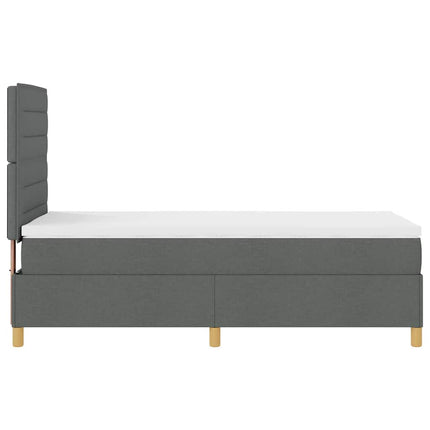 Box spring seng med madras Mørkegrå 90 x 190 cm Stof