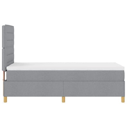 Box spring seng med madras Lysegrå 90 x 200 cm Stof