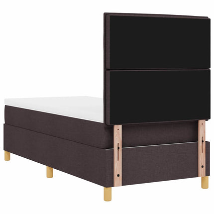 Box spring seng med madras Mørk Brun 100 x 200 cm Stof