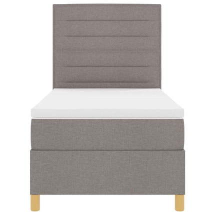 Box spring seng med hovedgærde Gråbrun 100 x 200 cm Stof
