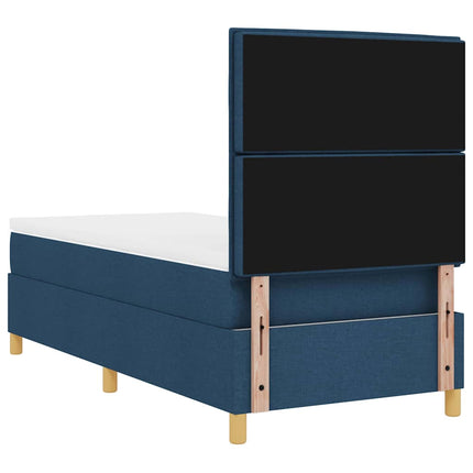 Box spring seng med madras med hovedgærde Blå 100 x 200 cm Stof
