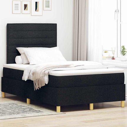 Box spring seng med madras Sort 120 x 190 cm Stof