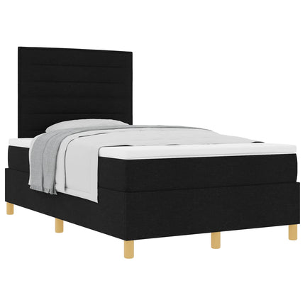 Box spring seng med madras Sort 120 x 200 cm Stof