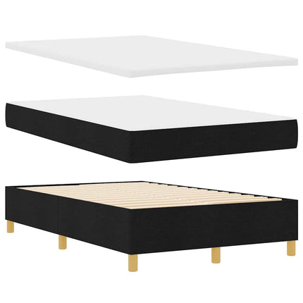 Box spring seng med madras Sort 120 x 200 cm Stof