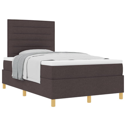 Box spring seng med madras Mørk Brun 120 x 200 cm Stof