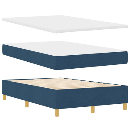 Box spring seng med madras med hovedgærde Blå 120 x 200 cm Stof